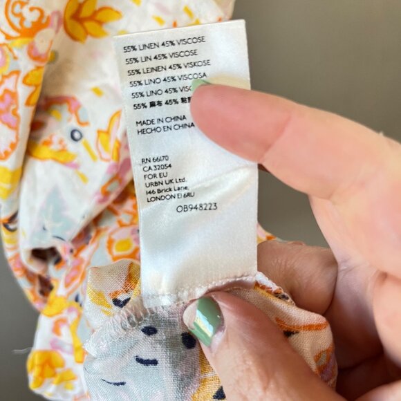 Free People Summer‎ In Tulum Mini Linen Blend Dress- Sz. S - Picture 6 of 6